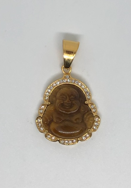 Tiger Eye Happy Buddha Pendant