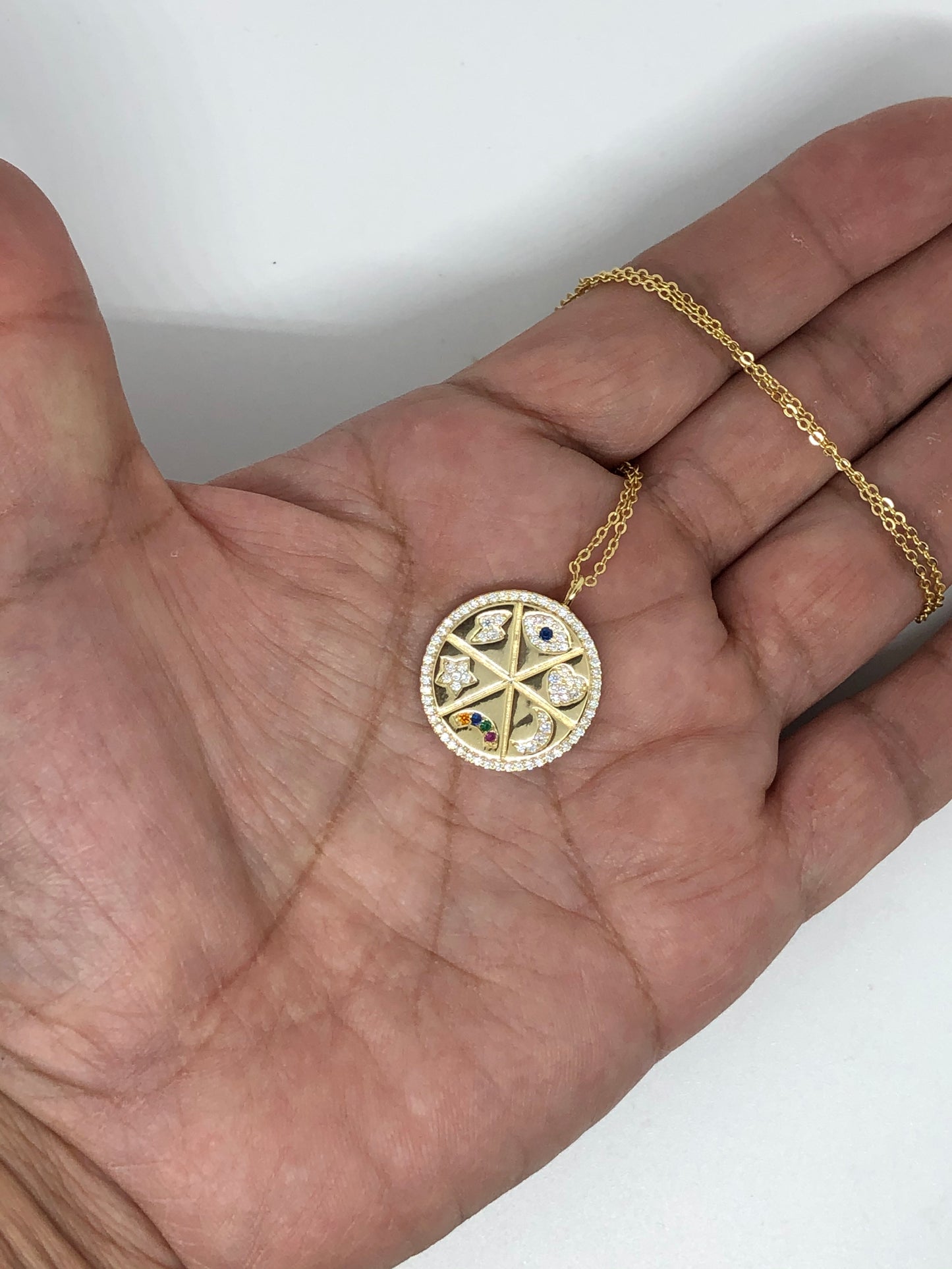 Innovation Medallion With Chain - Sterling Silver Gold Vermeil
