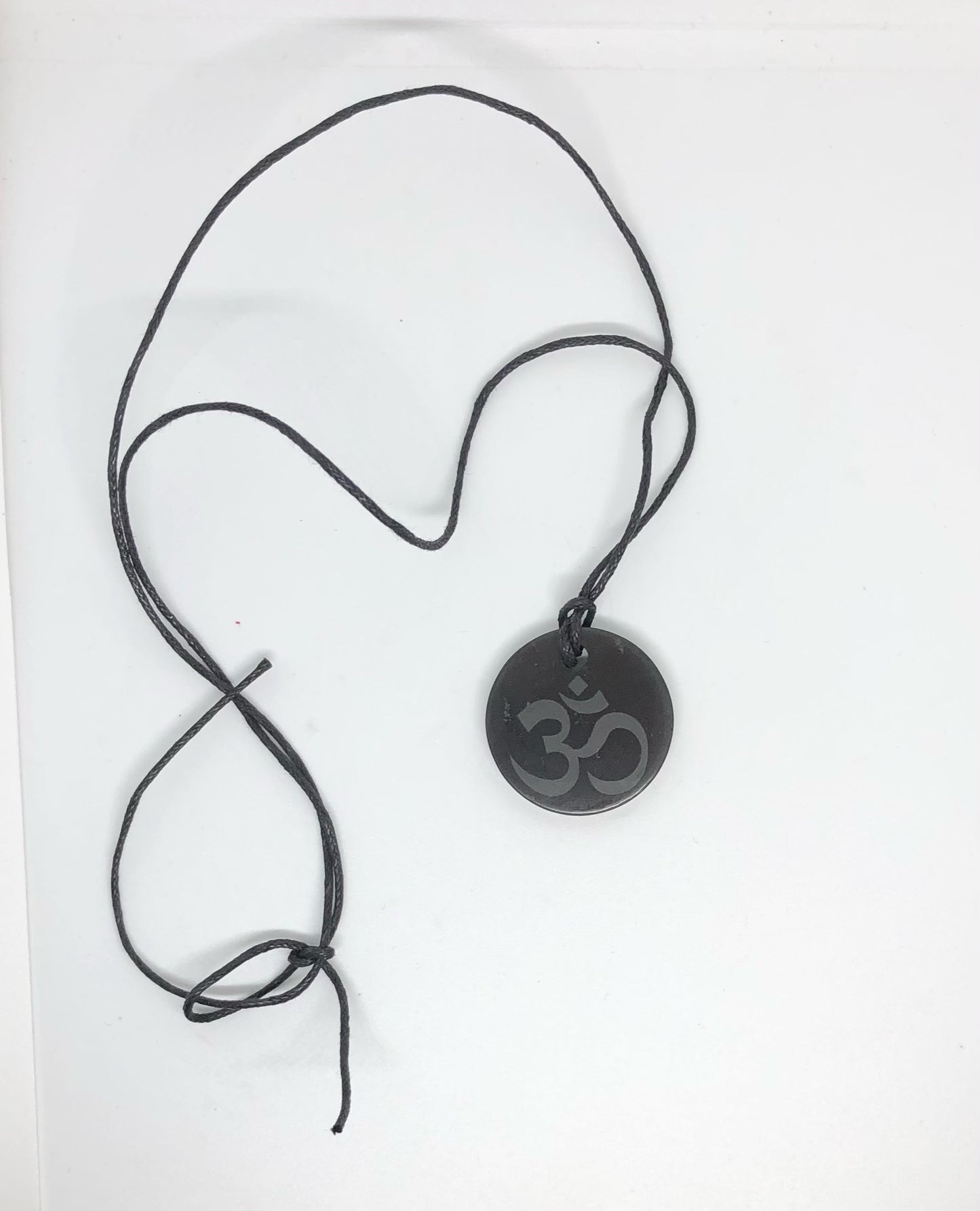Shungite (Om) Pendent With String