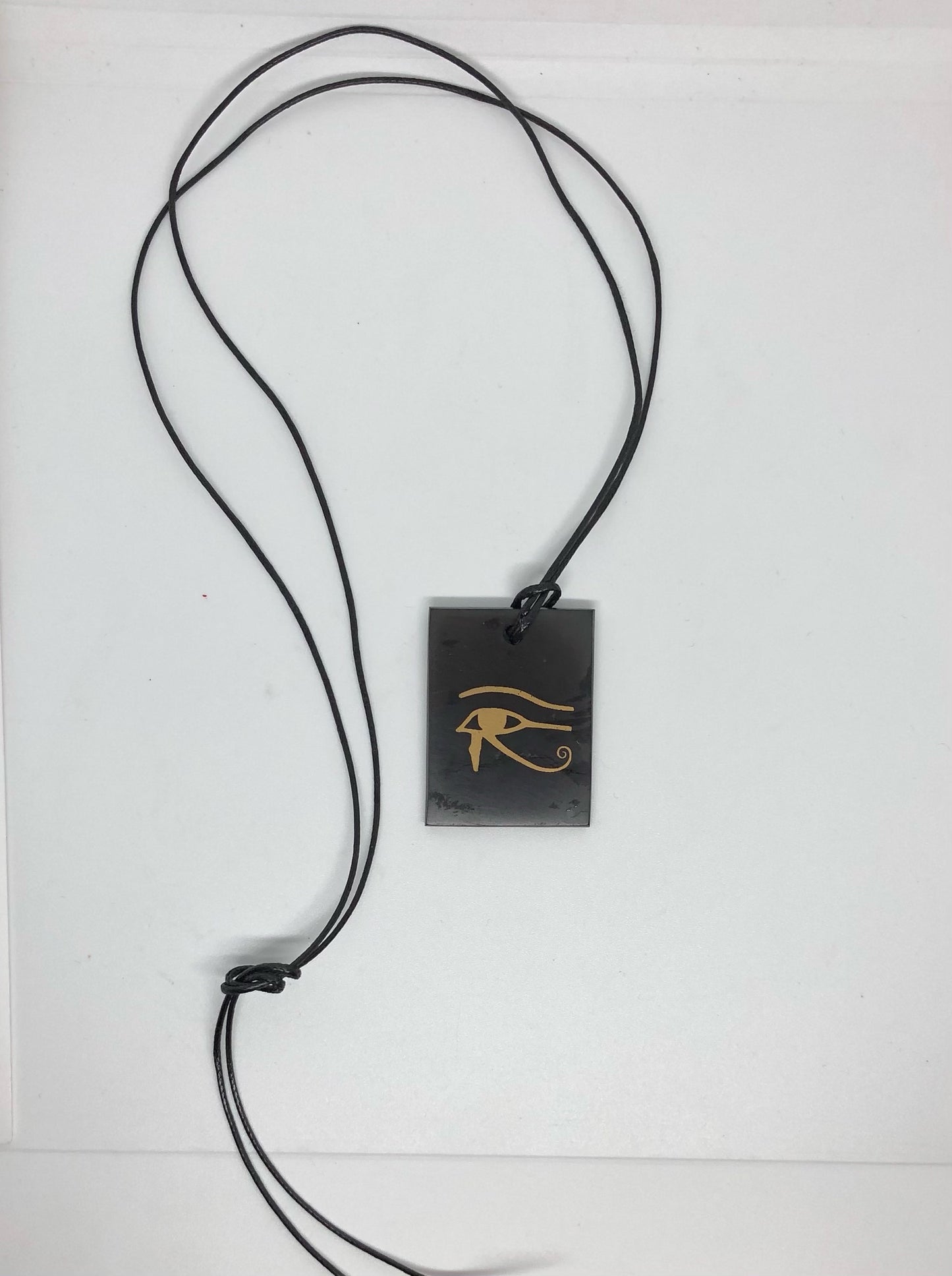 Shungite ( Eye of Horus) Pendent With String