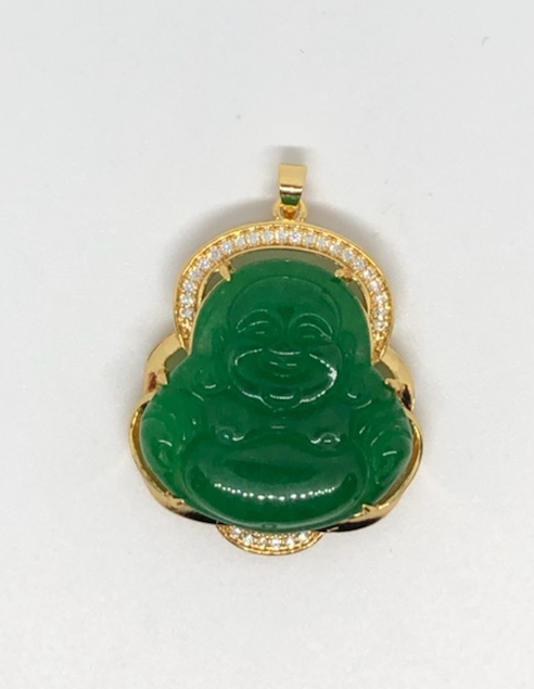 Jade Happy Buddha Pendant
