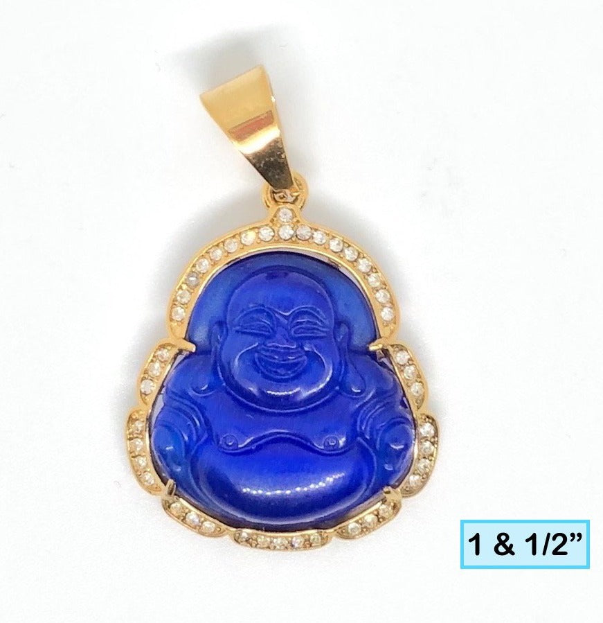 Royal Blue (Cat Eye) Happy Buddha Pendant 2