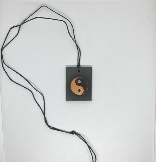 Shungite (Yin and Yang) Pendent With String
