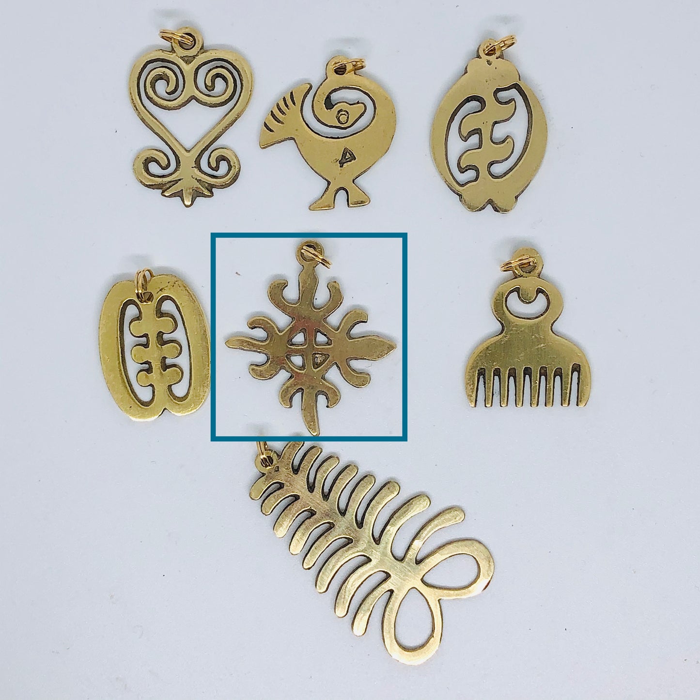 Adinkra Symbol - Siamese Crocodiles (ONE Earring, Hair piece or Pendant)