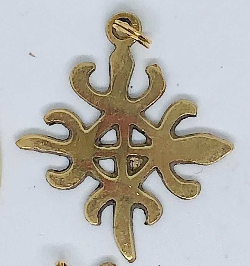 Adinkra Symbol - Siamese Crocodiles (ONE Earring, Hair piece or Pendant)