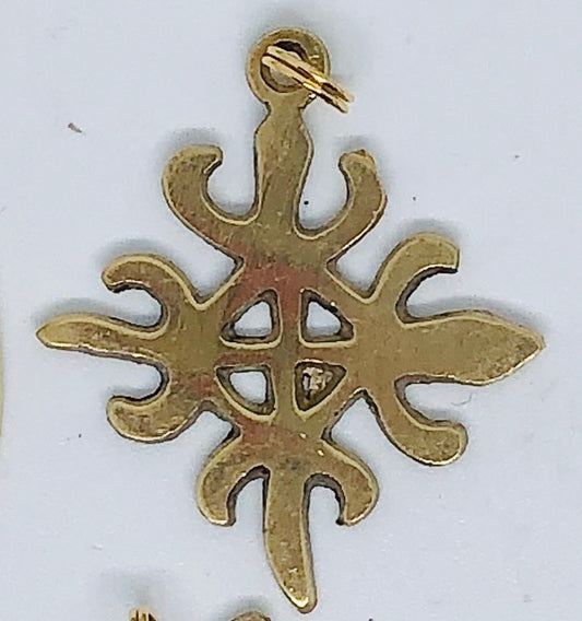 Adinkra Symbol - Siamese Crocodiles (ONE Earring, Hair piece or Pendant)